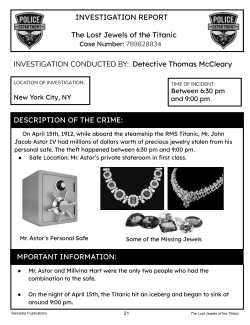 Mysteries for Older Students: The Lost Jewels of the Titanic Mysteries for Older Students: The Lost Jewels of the Titanic