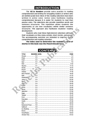 Hi/Lo Reading (Reading Level 1) Hi/Lo Reading (Reading Level 1)