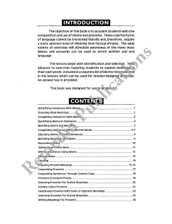 Idioms &amp; Proverbs