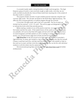 Sight Words For Older Students (Book 1) Sight Words For Older Students (Book 1)
