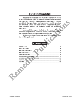 Life-Skill Lessons: Personal Care Words Life-Skill Lessons: Personal Care Words