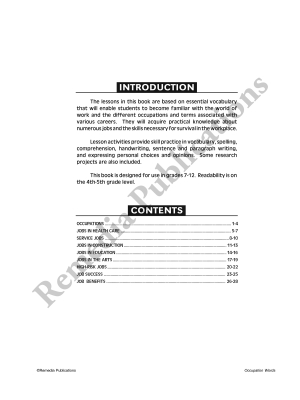 Life-Skill Lessons: Occupation Words Life-Skill Lessons: Occupation Words