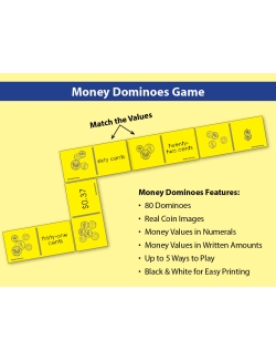 Money Dominoes Game: Coins &amp; Currency Practice