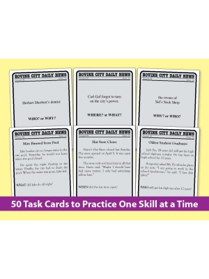 5 W's Task Cards (Reading Level 1-2) 5 W's Task Cards (Reading Level 1-2)