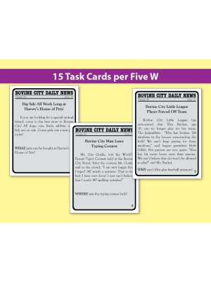 5 W's Task Cards (Reading Level 3-5) 5 W's Task Cards (Reading Level 3-5)