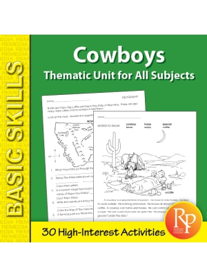 Cowboys: Thematic Skill-Builder Unit for All Subjects (eBook) Cowboys: Thematic Skill-Builder Unit for All Subjects (eBook)