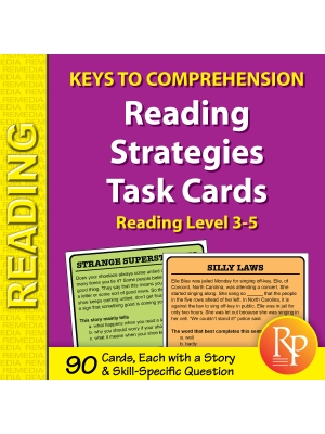 Reading Strategies Task Cards: Keys to Comprehension (Reading Level 3-5) Reading Strategies Task Cards: Keys to Comprehension (Reading Level 3-5)