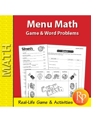 Menu Math: Real-Life Word Problems & Game Menu Math: Real-Life Word Problems & Game