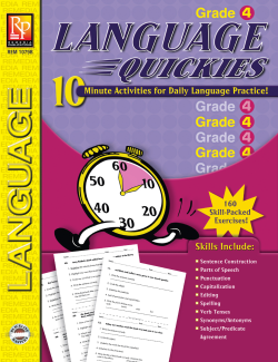 Language Quickies - Grade 4 (eBook) Language Quickies - Grade 4 (eBook)