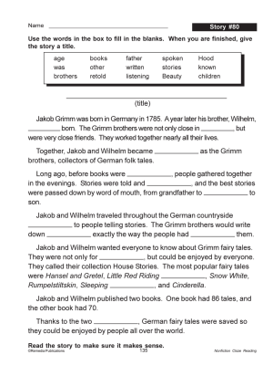 Nonfiction Cloze Reading (eBook) Nonfiction Cloze Reading (eBook)