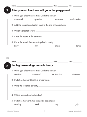 Language Quickies - Grade 3 (eBook) Language Quickies - Grade 3 (eBook)