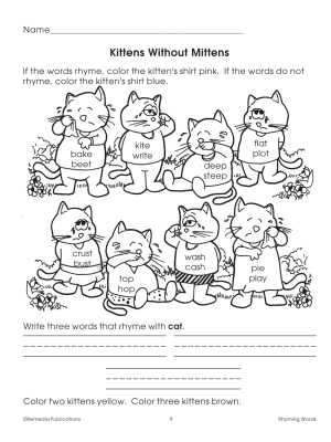 Rhyming Words - Grades 1-2 (eBook) Rhyming Words - Grades 1-2 (eBook)