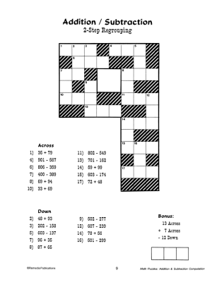 Math Puzzles: Addition & Subtraction Computation (eBook) Math Puzzles: Addition & Subtraction Computation (eBook)