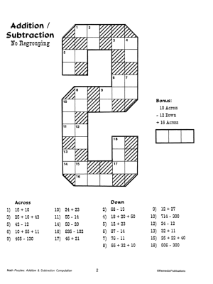 Math Puzzles: Addition & Subtraction Computation (eBook) Math Puzzles: Addition & Subtraction Computation (eBook)