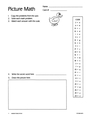 Picture Math: Fun, Self-Checking Addition & Subtraction Practice (eBook) Picture Math: Fun, Self-Checking Addition & Subtraction Practice (eBook)