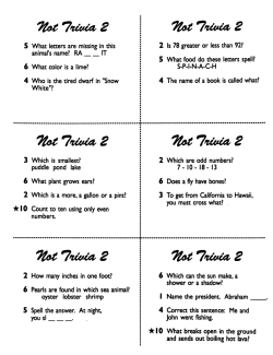 Not Trivia! Task Card Game for All Subjects (Grade 2) Not Trivia! Task Card Game for All Subjects (Grade 2)