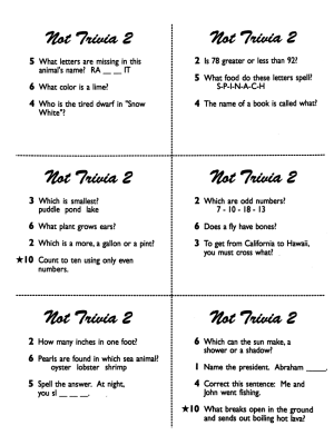 Not Trivia! Task Card Game for All Subjects (Grade 2) Not Trivia! Task Card Game for All Subjects (Grade 2)