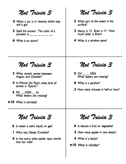 Not Trivia! Task Card Game for All Subjects (Grade 3) Not Trivia! Task Card Game for All Subjects (Grade 3)