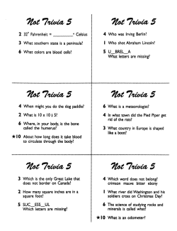 Not Trivia! Task Card Game for All Subjects (Grade 5) Not Trivia! Task Card Game for All Subjects (Grade 5)