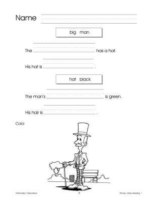 Primary Cloze Reading - Grade 1 (eBook) Primary Cloze Reading - Grade 1 (eBook)