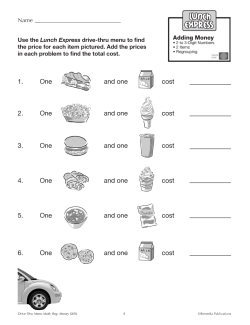 Adding Money: Drive-Thru Lunch Menu (Chapter Slice) Adding Money: Drive-Thru Lunch Menu (Chapter Slice)