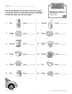 Multiplying Money: Drive-Thru Breakfast Menu (Chapter Slice) Multiplying Money: Drive-Thru Breakfast Menu (Chapter Slice)
