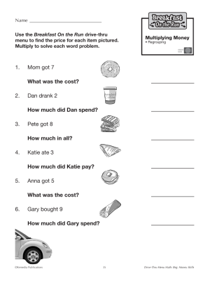 Multiplying Money: Drive-Thru Breakfast Menu (Chapter Slice)