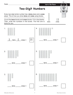Tens Place: Place Value Activities (Chapter Slice) Tens Place: Place Value Activities (Chapter Slice)