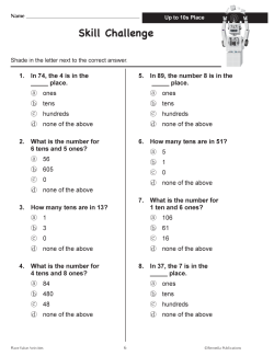 Tens Place: Place Value Activities (Chapter Slice) Tens Place: Place Value Activities (Chapter Slice)