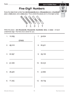 Ten Thousands Place: Place Value Activities (Chapter Slice) Ten Thousands Place: Place Value Activities (Chapter Slice)