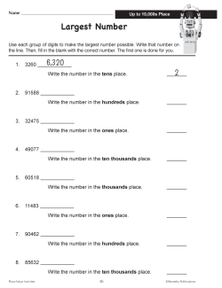 Ten Thousands Place: Place Value Activities (Chapter Slice) Ten Thousands Place: Place Value Activities (Chapter Slice)