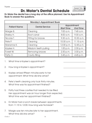 Elapsed Time Word Problems (Chapter Slice) Elapsed Time Word Problems (Chapter Slice)