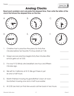 Elapsed Time Word Problems (Chapter Slice) Elapsed Time Word Problems (Chapter Slice)