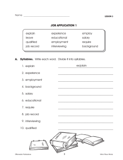 Job Applications Life Skills Unit (Chapter Slice) Job Applications Life Skills Unit (Chapter Slice)