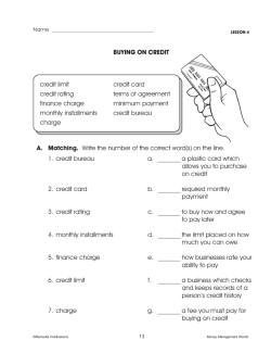 Using a Credit Card Life Skills Unit (Chapter Slice) Using a Credit Card Life Skills Unit (Chapter Slice)