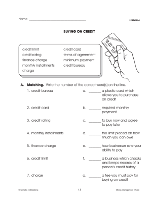 Using a Credit Card Life Skills Unit (Chapter Slice) Using a Credit Card Life Skills Unit (Chapter Slice)