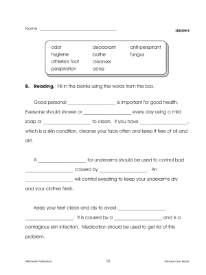 Personal Hygiene Life Skills Unit (Chapter Slice) Personal Hygiene Life Skills Unit (Chapter Slice)
