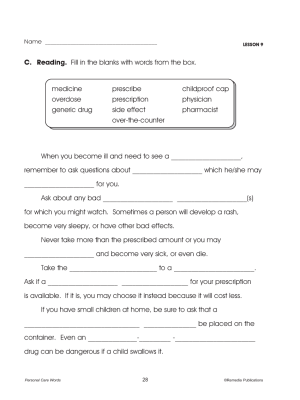 First Aid & Medicine Life Skills Unit (Chapter Slice) First Aid & Medicine Life Skills Unit (Chapter Slice)