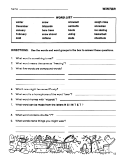 Winter Vocabulary-Builder (Chapter Slice) Winter Vocabulary-Builder (Chapter Slice)