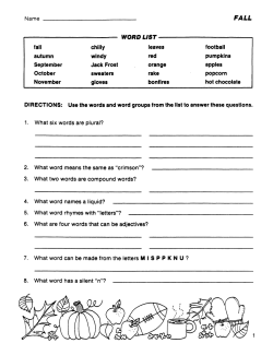 Fall Vocabulary-Builder (Chapter Slice) Fall Vocabulary-Builder (Chapter Slice)