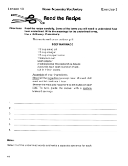 Home Economics & Vocational Education: Content Area Vocabulary (Chapter Slice) Home Economics & Vocational Education: Content Area Vocabulary (Chapter Slice)