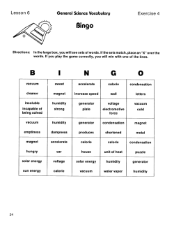 Science: Content Area Vocabulary (Chapter Slice) Science: Content Area Vocabulary (Chapter Slice)