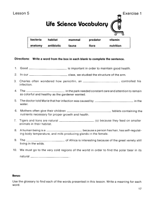 Science: Content Area Vocabulary (Chapter Slice) Science: Content Area Vocabulary (Chapter Slice)