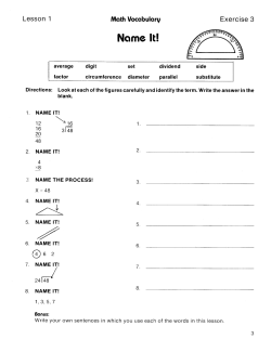 Math: Content Area Vocabulary (Chapter Slice) Math: Content Area Vocabulary (Chapter Slice)