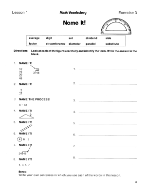 Math: Content Area Vocabulary (Chapter Slice) Math: Content Area Vocabulary (Chapter Slice)
