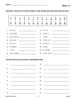 Short A: Phonics For Older Students (Chapter Slice) Short A: Phonics For Older Students (Chapter Slice)