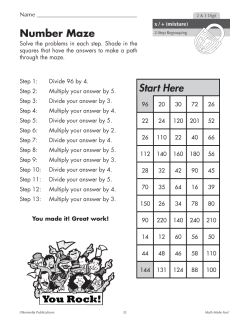 Self-Checking Activities for Multiplication & Division (Chapter Slice) Self-Checking Activities for Multiplication & Division (Chapter Slice)