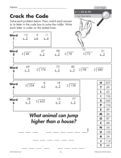 Self-Checking Activities for Multiplication & Division (Chapter Slice) Self-Checking Activities for Multiplication & Division (Chapter Slice)