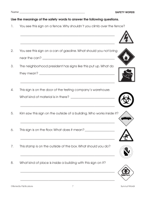 Safety Words: Survival Signs & Symbols Vocabulary (Chapter Slice) Safety Words: Survival Signs & Symbols Vocabulary (Chapter Slice)