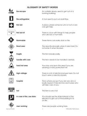 Safety Words: Survival Signs & Symbols Vocabulary (Chapter Slice) Safety Words: Survival Signs & Symbols Vocabulary (Chapter Slice)